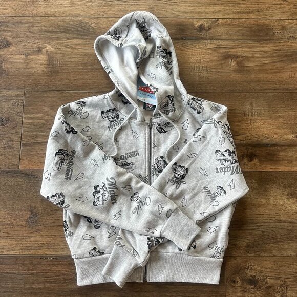 Disney/Pixar Cars Women's Medium Full Zip Cropped Hoodie All-Over Print - Picture 1 of 5